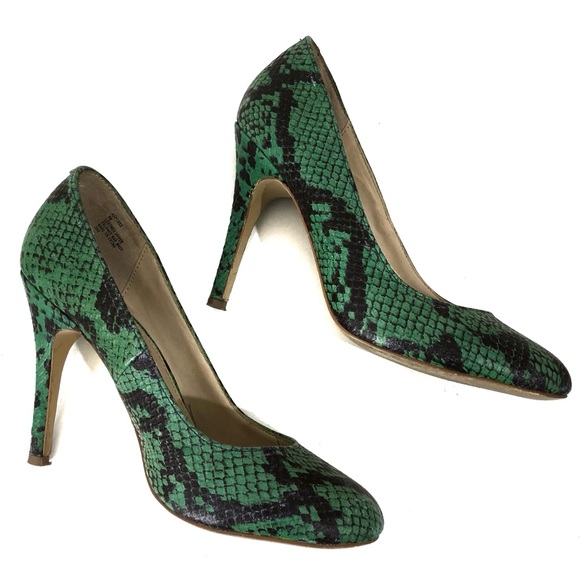 Steve Madden Green Snakeskin Aspiree Heels - Picture 3 of 7